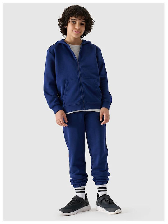 Cardigan pentru copii De bumbac cu Glugă Albastru