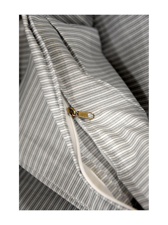 Decotelia Duvet Cover Set Cotton Single with Pillowcase 160x240 Grey