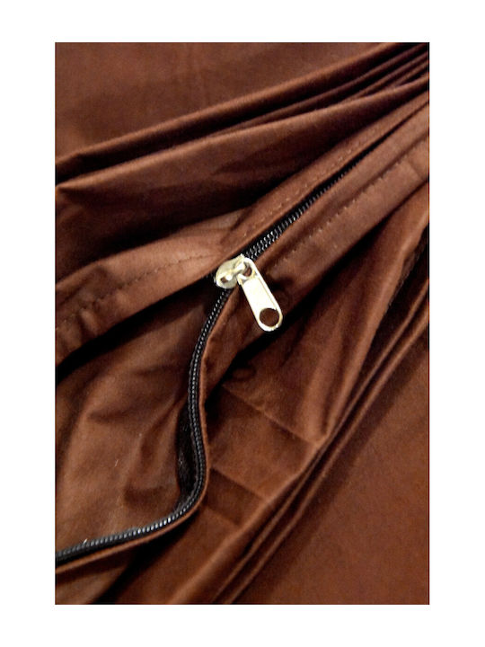 Decotelia Duvet Cover Set Cotton Queen with 2 Pillowcases 220x240 Coffee