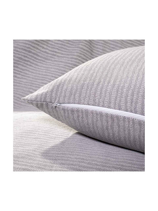 Bed&Bath Διακοσμητική Μαξιλαροθήκη από 100% Βαμβάκι Silver 30x50εκ.