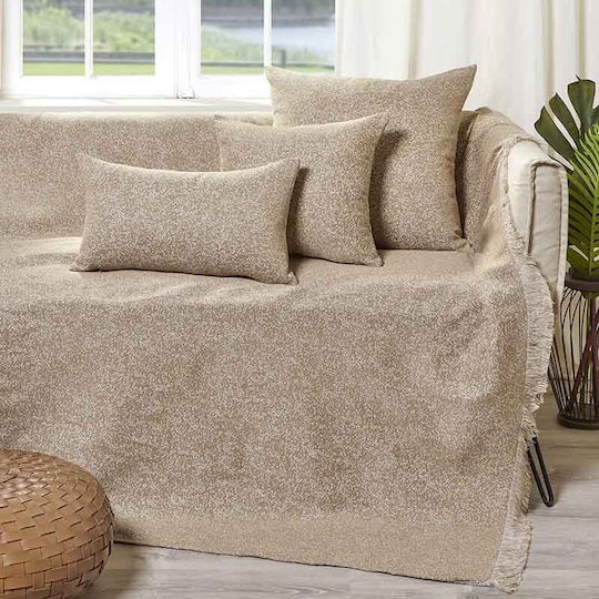 Bed&Bath Decorative Pillow Case from 100% Cotton Beige 30x50 cm