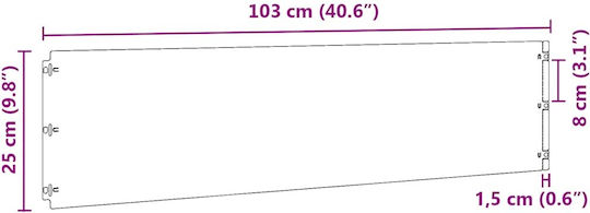 vidaXL Metal Garden Hedge in White Color 1.03m x 25cm 20 Pieces