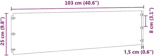 vidaXL Gartenbordüre in Silber Farbe 1.03m x 25cm