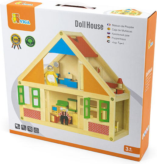 Viga Toys Ξύλινο Κουκλόσπιτο 26.5εκ.