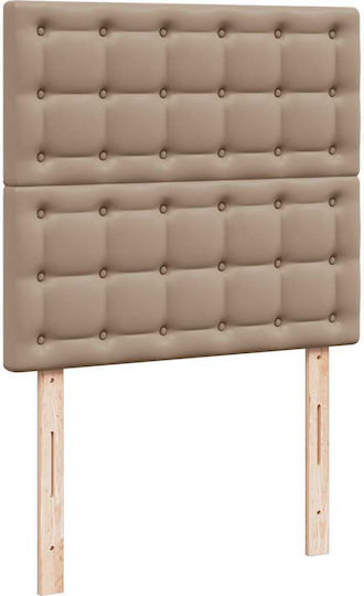 King Size Bed Upholstered with Faux Leather Cappuccino with Storage Space Slats & Mattress 190x190cm