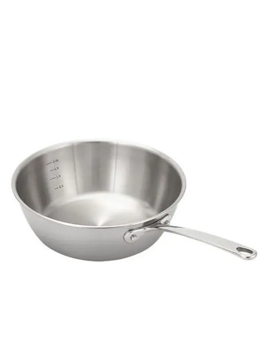 Stellar Eclipse Deep Frying Pan Stainless Steel Aluminum 24 Cm Silver