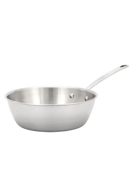 Stellar Eclipse Deep Frying Pan Stainless Steel Aluminum 24 Cm Silver