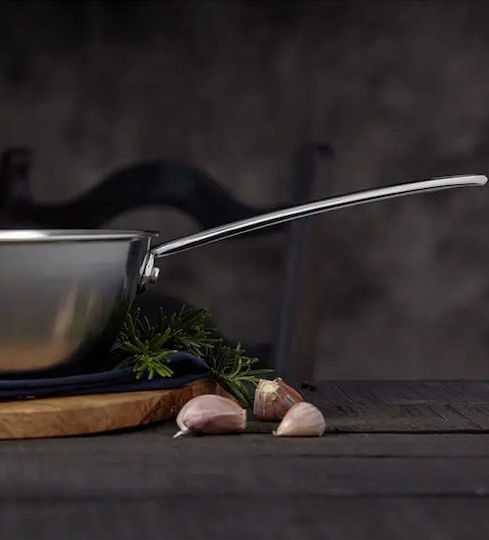 Stellar Eclipse Deep Frying Pan Stainless Steel Aluminum 24 Cm Silver