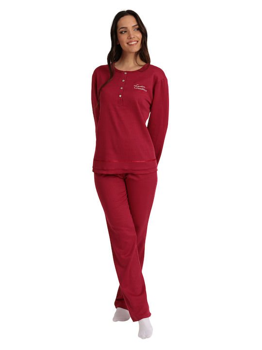 Lydia Creations Winter Women's Pyjama Set Red