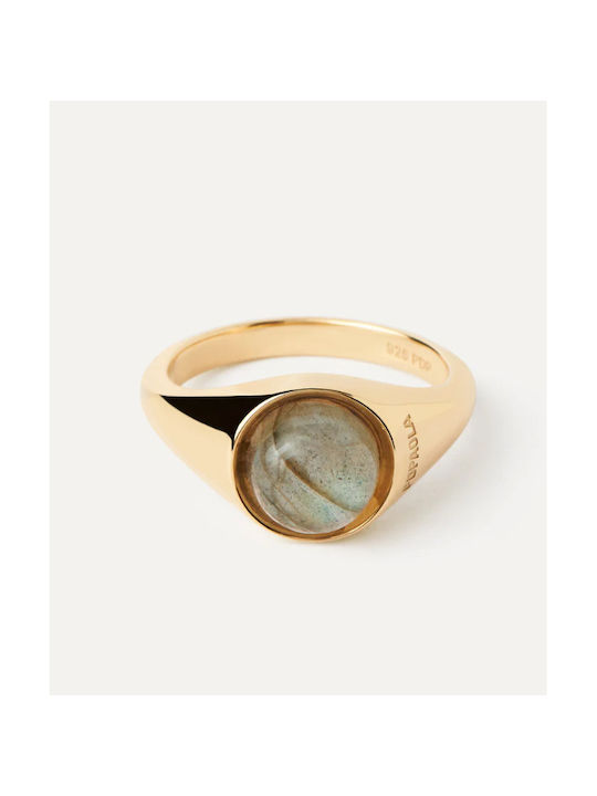 P D Paola Γυναικείο Δαχτυλίδι με Πέτρες από Ασήμι Επιχρυσωμένο