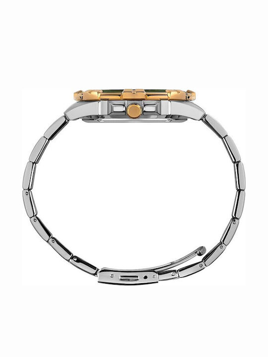Timex Classic Ανδρικό Ρολόι 15mm Χρονογράφος Μπαταρίας με Χρυσό Μεταλλικό Μπρασελέ