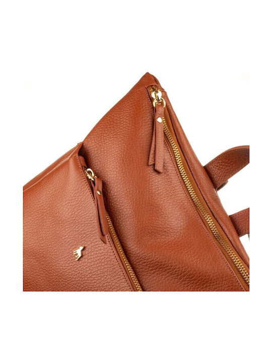 Leder Damentasche Rucksack Tabac Braun