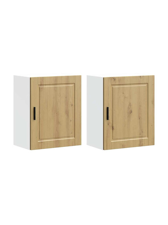 Vidaxl Kitchen Wall Cabinets 2 Pcs Porto Artisan Oak 50x31x60cm Brown