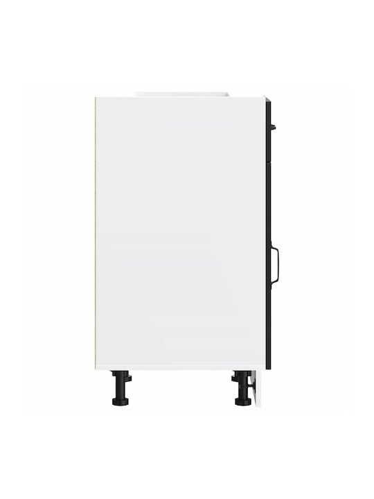 Kalmar Black Processed Wood Kitchen Base Cabinet Black 40 X 46 X 81.5 Cm