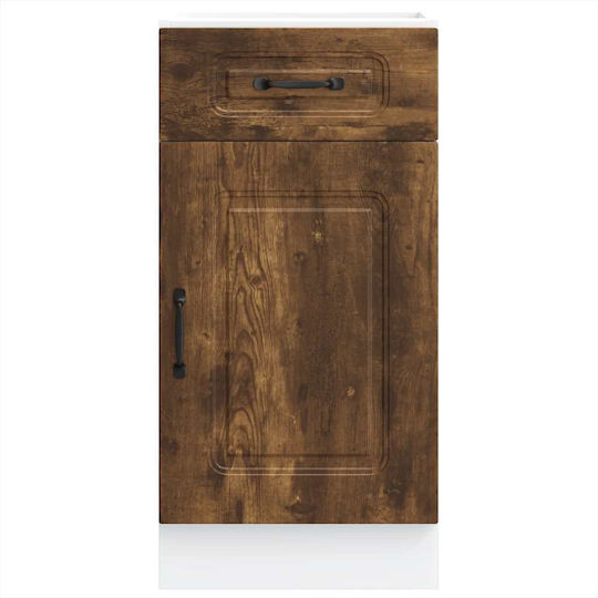 Dulap de Bucătărie de Bază Kalmar din Lemn Prelucrat de Stejar Afumat Maro 40 X 46 X 81.5 Cm