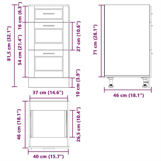 Vidaxl Kitchen Base Cabinet Porto White High Gloss