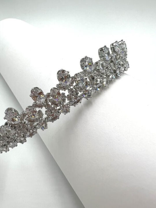 Bridal Tiara Zircon Oval Round Shape Queen Vivian Tiara Ba012 Hair Duty Hrd-ba012