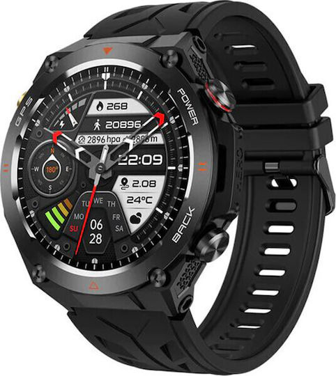 Colmi V75 Smartwatch με Παλμογράφο (Μαύρο)
