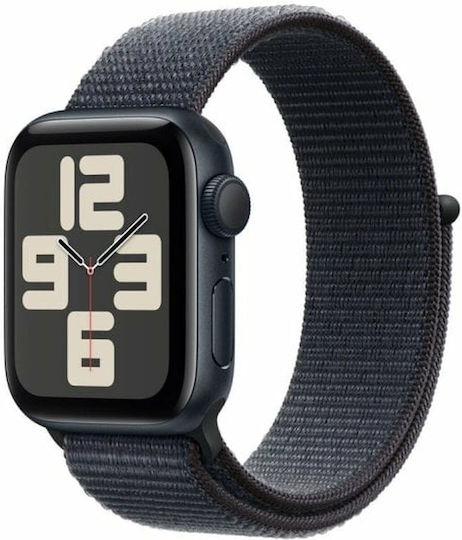 Apple Watch SE 2024 Aluminium 40mm Waterproof with Heart Rate Monitor (Midnight with Ink Sport Loop)