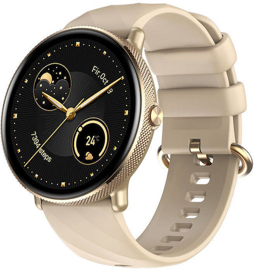Zeblaze GTR 3 Pro Stainless Steel 45mm Smartwatch με Παλμογράφο (Χρυσό)