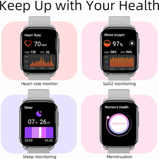 QCY Gs S6 Smartwatch (Gri)