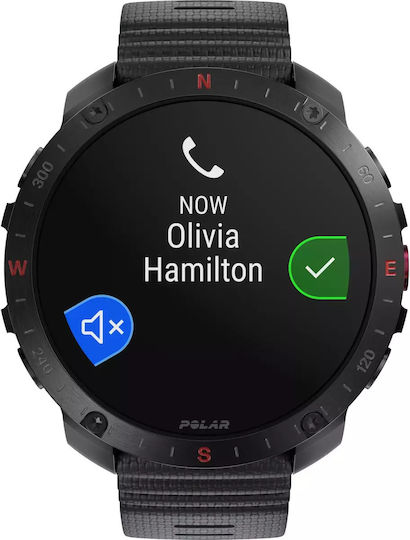 Polar Grit X2 Pro Stainless Steel 49mm Αδιάβροχο Smartwatch με Παλμογράφο (S/L Black Silicone Strap)