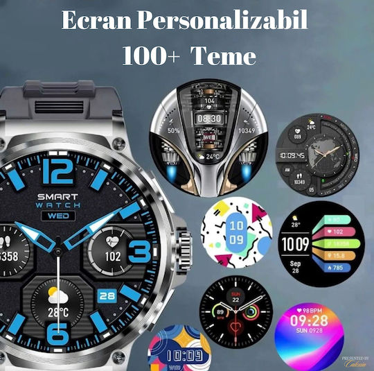 Colmi V69 Aluminium 53mm Smartwatch mit Herzfrequenzsensoren (Silber - Große)