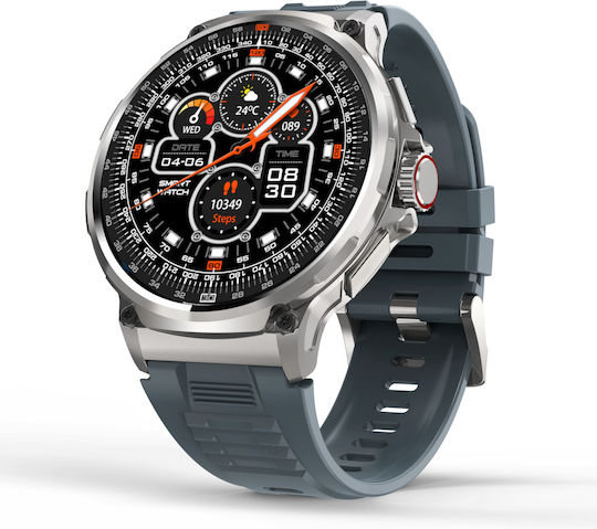 Colmi V69 Aluminium 53mm Smartwatch mit Herzfrequenzsensoren (Silber - Große)
