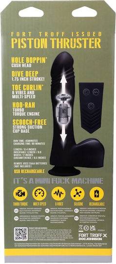 Doc Johnson Piston Thruster - Mini Fuck Machine Mini Реалистичен Вибратор с Дистанционно Управление Черен