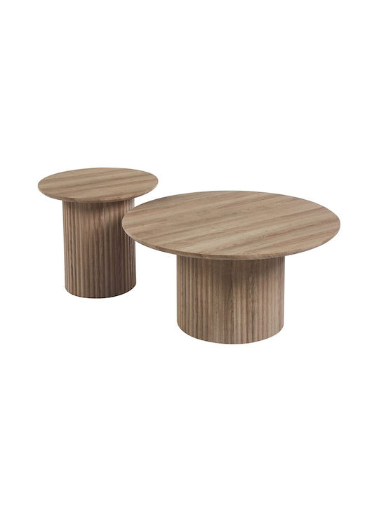 Round Side Table Collin Wooden Sonoma 2pcs L50xW50xH45cm.