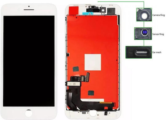 Οθόνη με Μηχανισμό Αφής για iPhone 8 Plus (Λευκό)