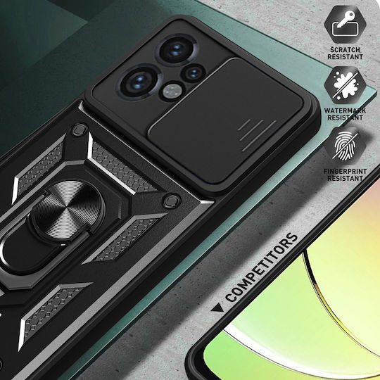 Techsuit Camshield Umschlag Rückseite Kunststoff / Silikon Schwarz (Motorola Moto G24 Leistung)