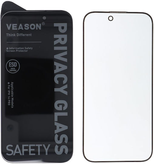 Veason Privacy Tempered Glass Negru (iPhone 14 Pro)
