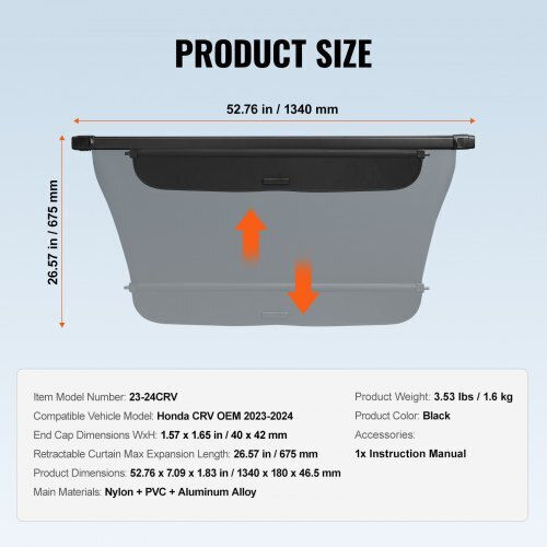 Vevor Foldable Cargo Cover Honda CR-V 2023-2024 Yckssshcgycklj727v0