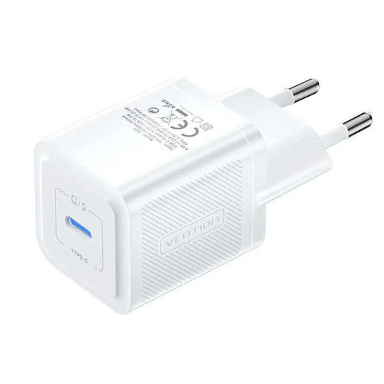 Vention Vention GaN Wireless Charger with USB-C 20W Power Delivery and Quick Charge 3.0 White