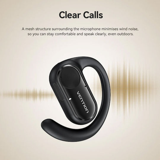 Vention OpenBeat O11 Open Ear Bluetooth Handsfree Ακουστικά με Αντοχή στον Ιδρώτα και Θήκη Φόρτισης Μπεζ