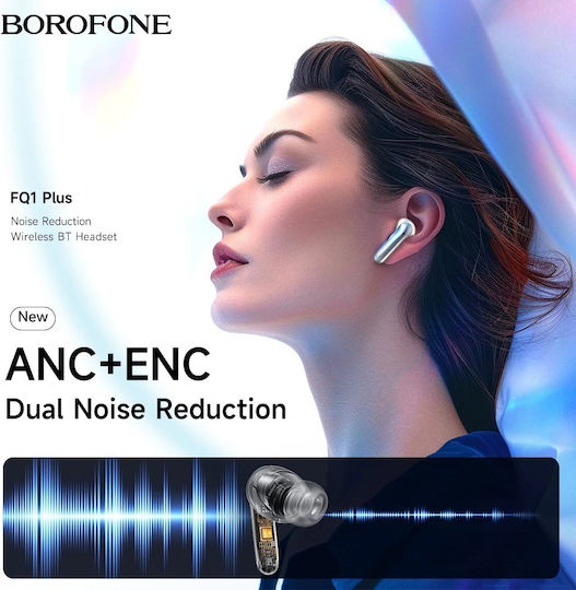 Borofone FQ1 Plus Shine In-Ear Bluetooth-Freisprecheinrichtung Kopfhörer mit Ladeetui Weiß