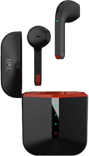 T'nB Zip In-ear Bluetooth Handsfree Ακουστικά με Θήκη Φόρτισης Μαύρα