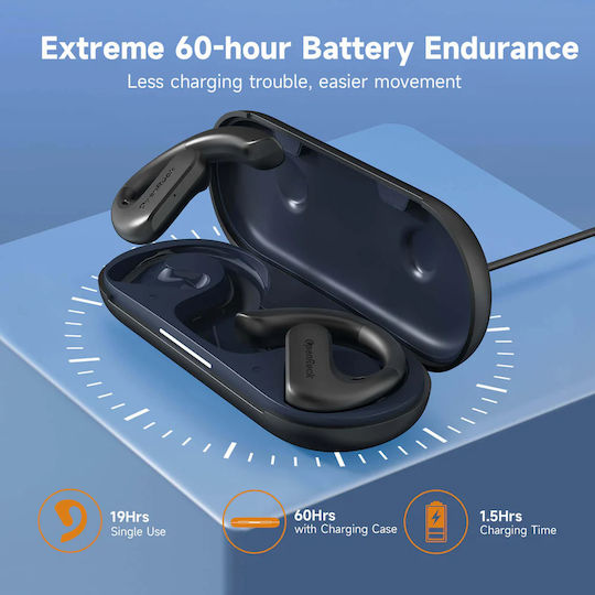 OneOdio OpenRock S In-ear Bluetooth Handsfree Căști cu Rezistență la Transpirație și Carcasă de Încărcare Negru