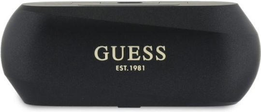 Guess Elongated Metallic Earbud Bluetooth Handsfree Ακουστικά με Θήκη Φόρτισης Μαύρα