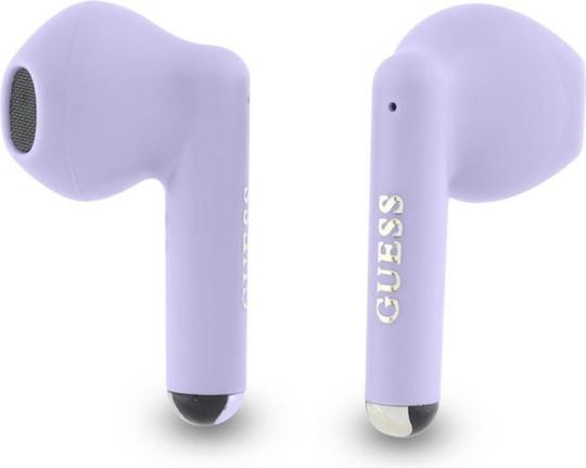 Guess Printed Classic Logo In ear Bluetooth хендсфри Слушалки с Кутийка за Зареждане Лилав