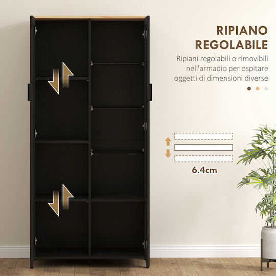 În picioare pe podea de Birou în Culoare Neagră, 76x36x160cm