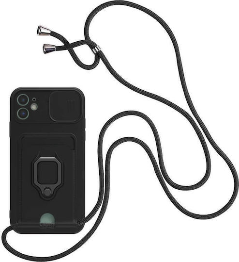Bodycell Multifunction Back Cover Plastic with Strap and Card Slot Black (Xiaomi 11T / 11T Pro)