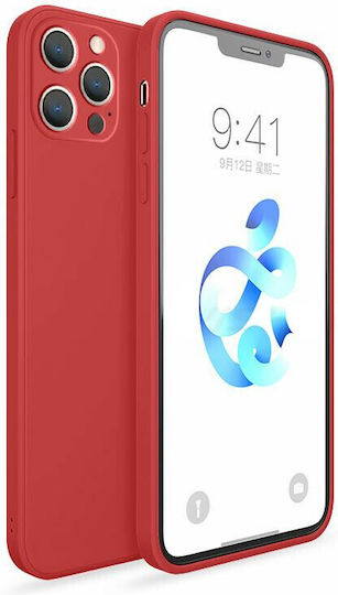 Bodycell Square Liquid Back Cover Σιλικόνης Κόκκινο (iPhone 13 Pro)