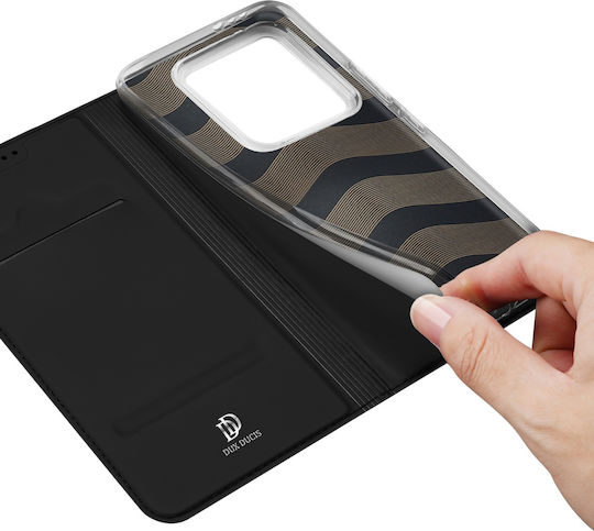 Dux Ducis Skin Pro Umschlag Rückseite Synthetisches Leder Schwarz (Xiaomi 14T Pro)