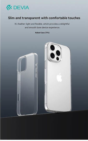 Devia Naked Back Cover Σιλικόνης Διάφανο (iPhone 16 Plus)