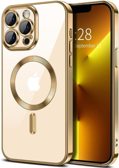 Калъф Electro Magsafe за iPhone 13 Pro Max Златен + Стъклен Протектор за Екран