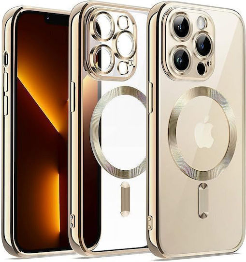 Калъф Electro Magsafe за iPhone 13 Pro Max Златен + Стъклен Протектор за Екран