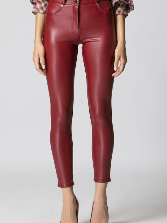 Billy Sabbado Women's Leather Trousers Burgundy