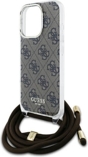 Guess Umschlag Rückseite Kunststoff / Silikon mit Band Braun (iPhone 17 Pro Max / iPhone 17 Pro / iPhone 16 Pro Max)